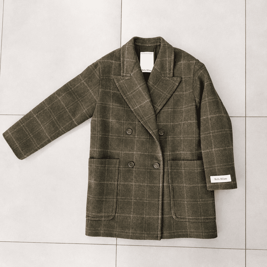 cappotto tweed verde oliva skills milano