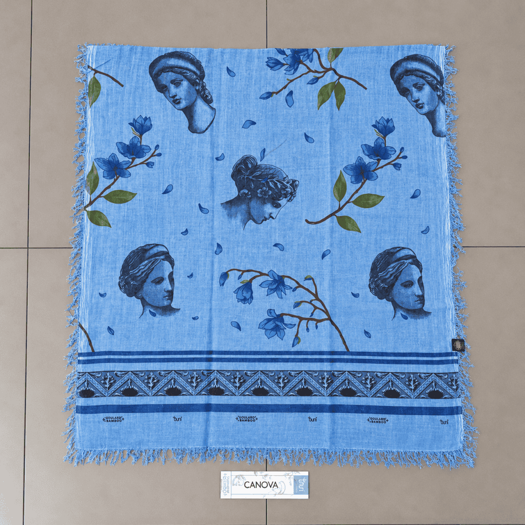 foulard blu canova con busti classici